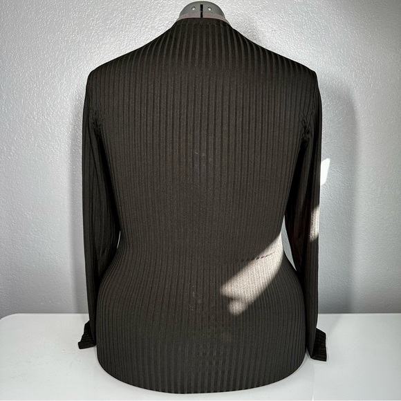 Shein Curve 4xl Black LS Sheer dress striped cutout. - Picture 3 of 3